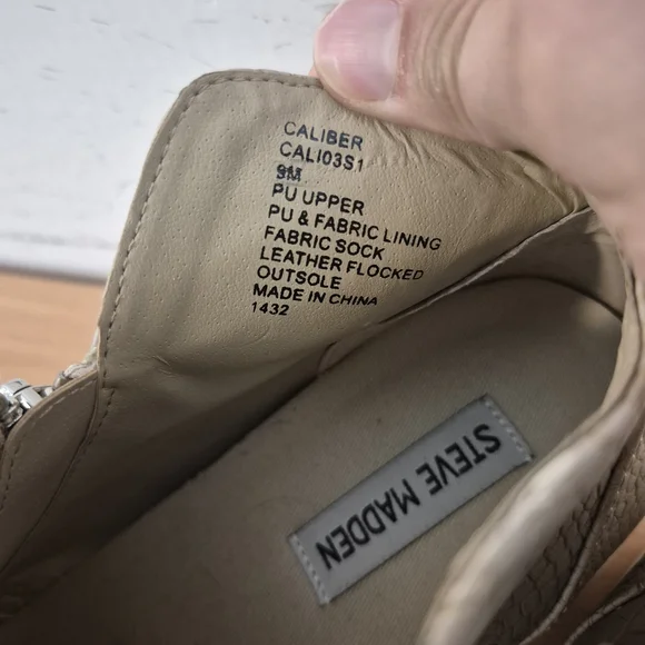 Steve Madden Women Taupe Faux Croc Caliber High Top Zip Platform Sneakers  - Picture 3 of 7